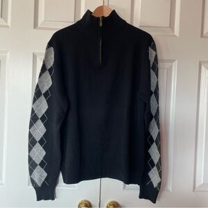 Michael Kors 1/4 zip Argyle Sweater, Grandpa-core